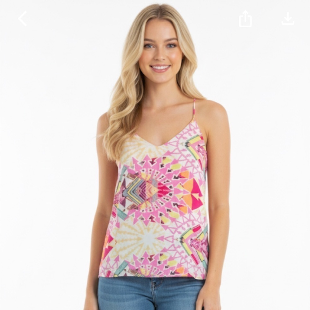 Newbury Kustom Aztec Patterned Racer back Tank Top Size Medium